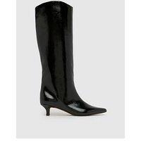 Schuh Wide Fit Dorothy Kitten Heel Boot - Black