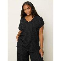 Yours Curve Grown On Sleeve T-Shirt - Black