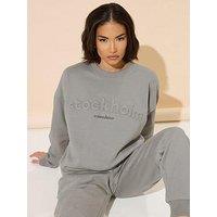 Pixiegirl Petite Stockholm Embossed Sweatshirt - Grey