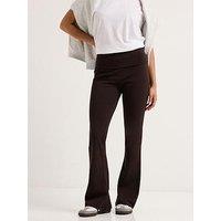 Pixiegirl Petite Fold Over Waist Flared Legging - Brown