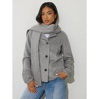 Pixiegirl Petite Scarf Coat - Grey