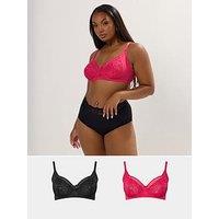Yours 2 Pack Underwire Bra - Pink/Black