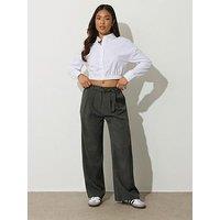 Pixiegirl Petite Buckle Belt Wide Leg Trouser - Green