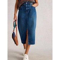 White Stuff Tia Denim Midi Skirt - Blue
