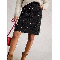 White Stuff Marie Embroidered Cord Skirt - Grey