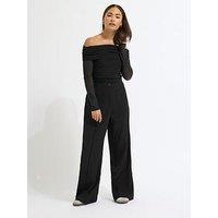 Pixiegirl Petite Pocket Front Wide Leg Trouser - Black
