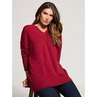 Long Tall Sally V Neck Jumper - Red