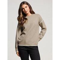 Long Tall Sally Tipped Detail Jumper - Natural