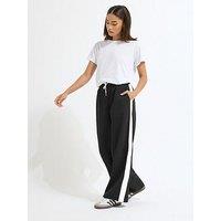 Pixiegirl Petite Side Stripe Wide Leg Trouser - Black