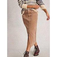White Stuff Tia Cord Midi Skirt - Beige