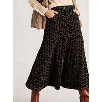 White Stuff Quinn Cord Midi Skirt - Black