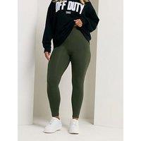Yours Curve Basic Leggings - Green