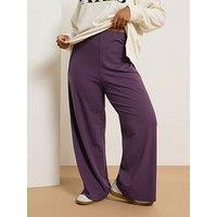 Yours Curve Wide Leg Legging - Purple