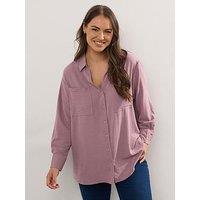 Yours Curve Long Sleeve Formal Blouse - Purple