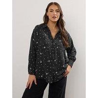 Yours Curve Long Sleeve Formal Blouse - Black