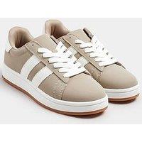 Yours Wide Fit Padded Skate Trainer - Brown