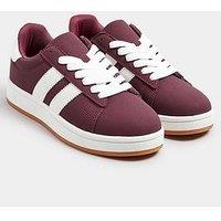 Yours Wide Fit Padded Skate Trainer - Red