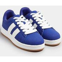 Yours Wide Fit Padded Skate Trainer - Blue
