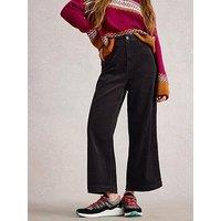 White Stuff Tia Cord Wide Leg Crop - Grey