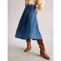 White Stuff Charlotte Denim Midi Skirt - Blue