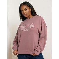 Yours Curve 5Th Avenue Crew Neck Sweatshirt - Pink