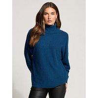 Long Tall Sally Roll Neck Batwing Jumper - Blue