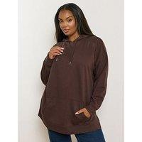 Yours Curve Hooded Seam Detail Jumper - Brown