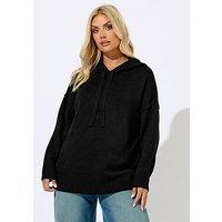 Yours Curve Hooded Seam Detail Jumper - Black