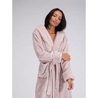 Boux Avenue Fur Heart Long Dressing Gown - Brown