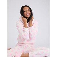 Boux Avenue Fluffy Heart Lounge Set - White