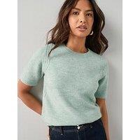 The Very Collection Short Sleeve Jumper - Sage Green