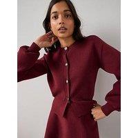 The Very Collection Compact Knitted Cardigan Co-Ord - Burgundy Red