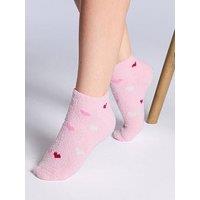 Boux Avenue Multi Heart Pack Of 2 Cosy Trainer Socks - Pink Mix