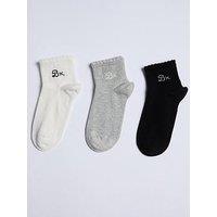 Boux Avenue Pack Of 3 Bx Mid Ankle Socks - Pink Mix