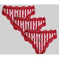 Boux Avenue Pack Of 3 Tatiana Christmas Print Thongs - Multi