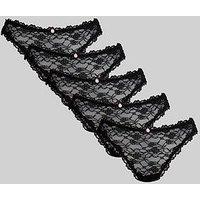 Boux Avenue Allie All Over Lace Pack Of 5 Thongs - Black