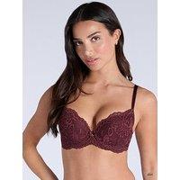 Boux Avenue Billie Balconette Bra - Maroon