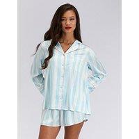 Boux Avenue Oversized Long Sleeve Revere & Short Set - Blue