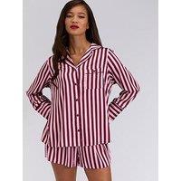 Boux Avenue Oversized Long Sleeve Revere & Short Set - Red