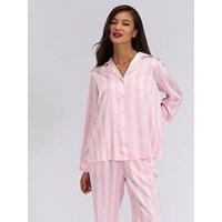 Boux Avenue Oversized Satin Revere & Pant Set - Light Pink