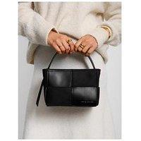 Katie Loxton Taya Woven Faux Suede Top Handle Bag - Black