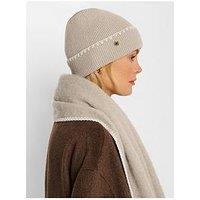 Katie Loxton Whipstitch Knitted Hat - Taupe