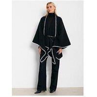 Katie Loxton Whipstitch Cape With Belt - Black