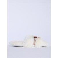 Boux Avenue Plush Bow Slider - Ivory Mix