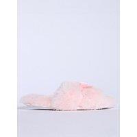 Boux Avenue Plush Bow Slider - Powder Pink