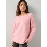 The Very Collection Off Shoulder Jumper With Wool - Pink