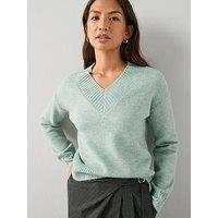 The Very Collection V Neck Cinched Waist Jumper - Sage
