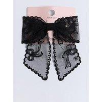 Boux Avenue Embroidered Bow Hair Clip - Black