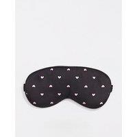 Boux Avenue Heart Satin Eye Mask - Black