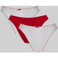 Boux Avenue Pack Of 3 Rosie Heart & Pointelle Thongs - Multi